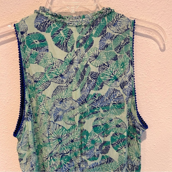Poupette St. Barth Isma Romper in blue & green Sz. M - Picture 10 of 13